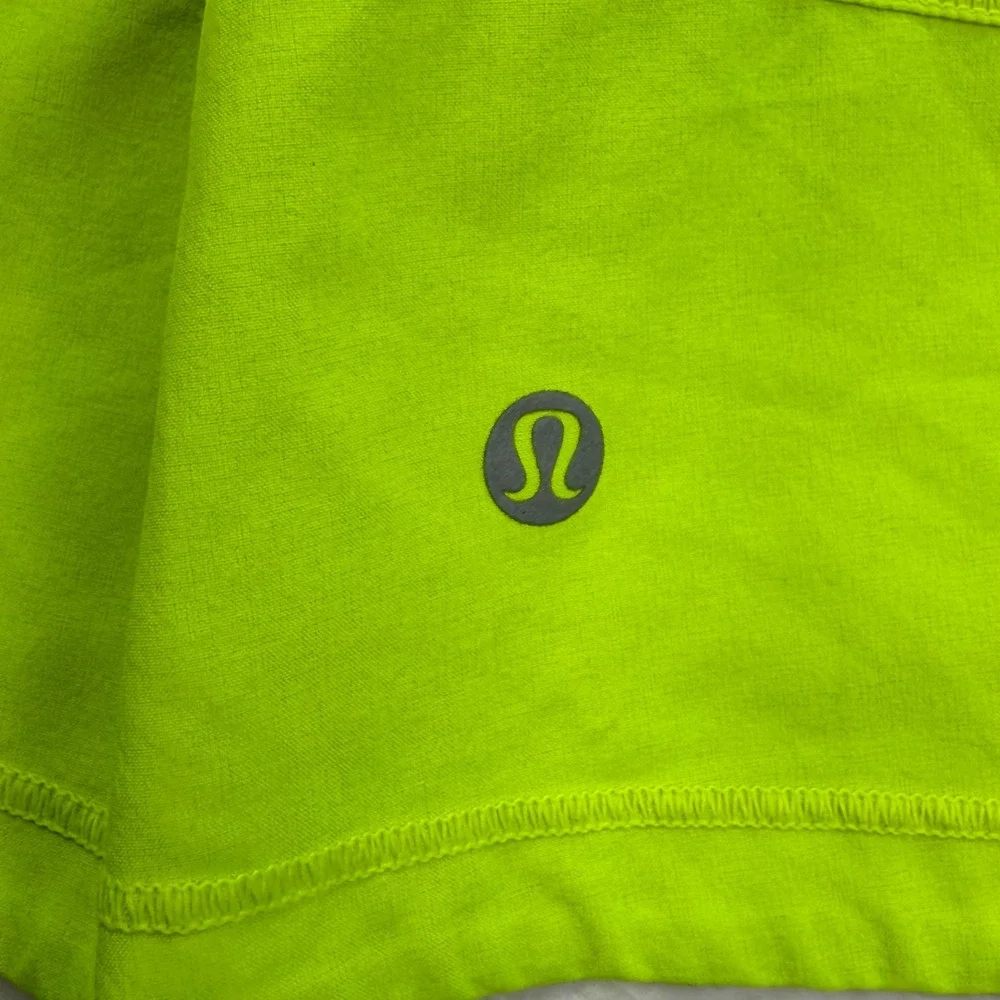 Lululemon Pace Rival Skirt Tall Neon Lime Green Activewear 6